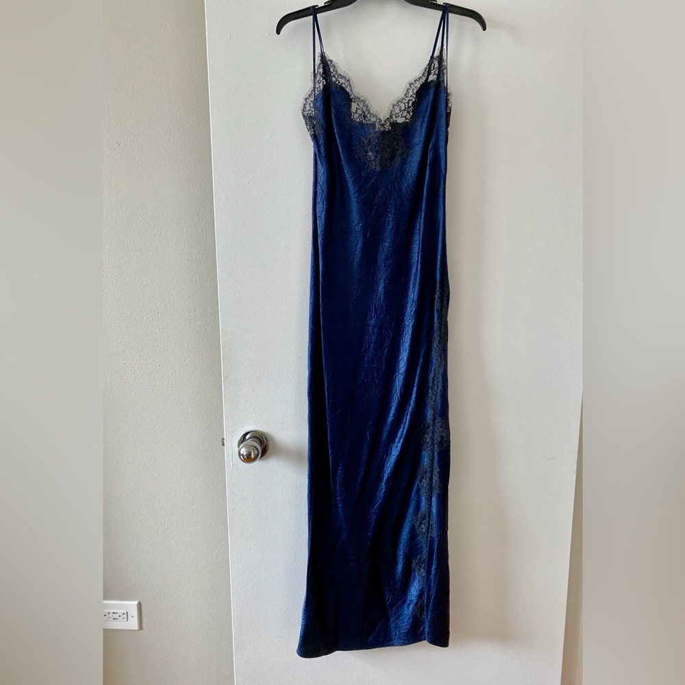 NWT J. Crew Navy Lace Maxi Dress